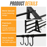 Leekimid 2-Pack 1X4 FT Garage Shelving Wall Mounted Holds Up to 800 Lbs Heavy Duty Wall Shelf, Black Metal Floating Adjustable Wall System Shelves for Garage Storage, Shed Leekimid