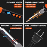 LDK Soldering Iron Kit, 100W Digital Soldering Iron Cautin for Electronics, Soldering Iron Pen Soldering Gun Jewelry Welding Kit with 5pcs Tips, Stand, Solder, Solder Paste, Solder Sucker, Tweezers LDK