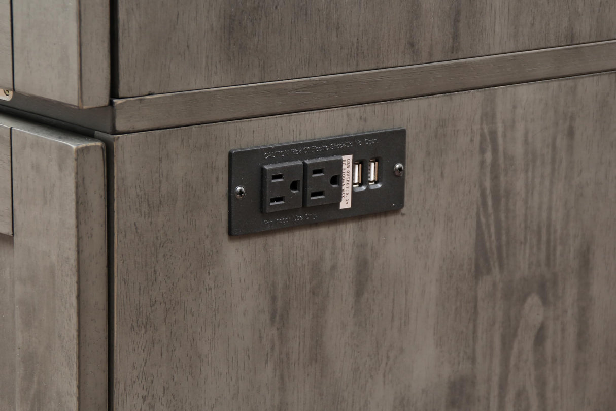 Mega Solutions Murphybedz Tuscany Murphy Cabinet Chest Bed with Charging Station 6 Inch, King (Galaxy Grey) Mega Solutions