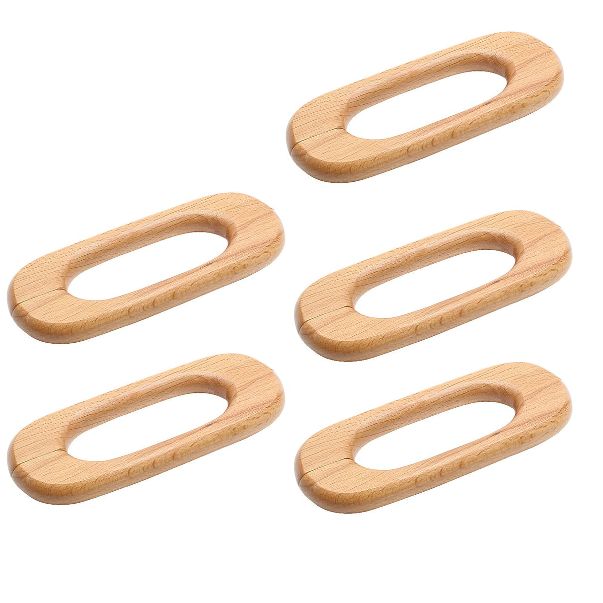 Uenhoy 10 Pcs Natural Wood Cabinet Pulls Handles Solid Wood Handles for Kitchen Cabinets and Drawers - 5" Length, 3-3/4" (96mm) Hole Spacing Uenhoy