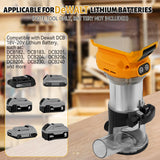 SYWAN Cordless Power Router for DeWalt 20V Battery (Bare Tool), Brushless Trim Router with 15PCS 1/4" Bits, 6 Variable Speeds Router Tool for Woodworking, 800W 10000-30000min/r SYWAN