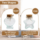 COSOWO Memorial Bottle for Pet Hair, Dogs & Cats Fur Memorial Glass Keepsake with 2 Silver Accessories, Pet Memorial Urn, Heart Shape COSOWO