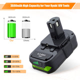 LORDONE 2Pack 3600mAh P108 Battery Compatible with Ryobi 18V Lithium Battery ONE+ P102 P103 P104 P105 P107 P108 P109 P190 P191 P122 Cordless Tool Battery LORDONE