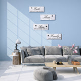 4 Pieces Faith Love Hope Family Wood Sign Farmhouse Wooden Family Sign with Quotes Faith Love Hope Family Home Sign Plaque Rustic Wooden Home Wall Sign for Front Porch Door Wall, 10 x 4 Inch (White) Jetec