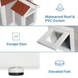 Luyitton Feral Cat House for Outdoor Cat Enclosure Winter Double Rooms Weatherproof with Openable Roof luyitton