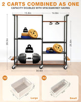 Ghosthorn Fishing Rod Holders for Garage Fishing Pole Rack Containers Included, up to 10 Rods Tackle Box Reel Storage Fishing Rod Rack Rotating Cart Fishing Gear Equipment Organizer Ghosthorn