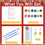 Christmas Paint by Numbers for Adult,Snowman Paint by Numbers Kit for Adults Beginners, DIY Acrylic Painting on Canvas for Home Wall Art Decor 16x20 Inch Mandun