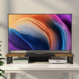 WESTREE Dual Monitor Stand Riser, Wood and Steel Monitor Stand Riser, Computer Monitor Stand for 2 Monitors, Multi-Purpose Desktop Storage Stand for Computer,Laptop,Printer,TV WESTREE