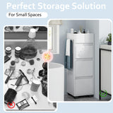 Tangkula Square Bathroom Floor Cabinet, Freestanding Storage Cabinet with 3 Drawers, 4 Top Dividers and 1 Towel Rack, Chest of Drawers for Narrow Places, 12 x 12 x 35.5 Inch (White, 35.5" H) Tangkula
