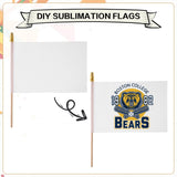 Remerry 50 Sets Sublimation Blank Flags Small White Flags Mini DIY Flags on Stick Sublimation White Flags with Wood Stick for Kids Birthday Party Parades Day Wedding Events Celebration, 5x8 Inch Remerry