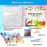 Artunion Framed Paint by Numbers Kit for Adults Beginners & Kids Ages 8-12,Sunset Tulip Flower Paint by Number with Frame,Floral Paint by Numbers Kit on Canvas 10 * 10 Inch Without Easel Artunion