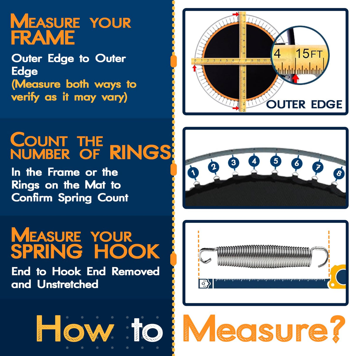 Ultrapower Sports Trampoline Mat Replacement 14FT Replacement Trampoline Mat 14 FT Mats 84 Rings Jumping Mat for 84 Springs 5.3"-5.7" Springs 8 Row Stitch Anti-UV Wear-Resistant Spring Hook Gloves ULTRAPOWER SPORTS