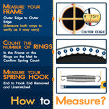 Ultrapower Sports Trampoline Mat Replacement 14FT Replacement Trampoline Mat 14 FT Mats 84 Rings Jumping Mat for 84 Springs 5.3"-5.7" Springs 8 Row Stitch Anti-UV Wear-Resistant Spring Hook Gloves ULTRAPOWER SPORTS