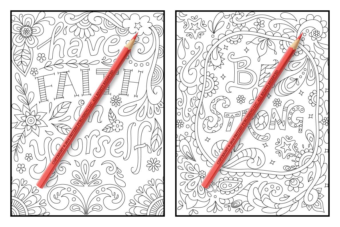 Inspirational Quotes: An Adult Coloring Book with Motivational Sayings and Positive Affirmations for Confidence and Relaxation WoodArtSupply