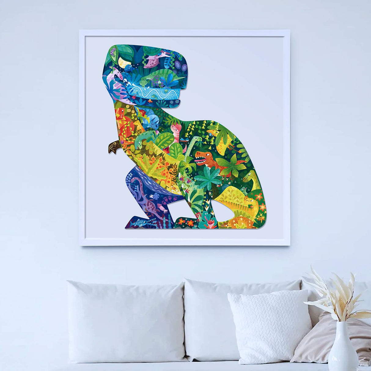 TOI Dinosaur Floor Puzzles for Kids Aged 6-8, 158 Pieces Animal Shaped Jigsaw Puzzles, Preschool Dinosaur Puzzle for Boys and Girls Educational Toy Toi