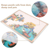 Jigsaw Puzzle Board with 4 Sorting Trays, 1000 Pieces Playing Surface with Protective Cover, 31.5" x 24" Felt Display Board Piecevana