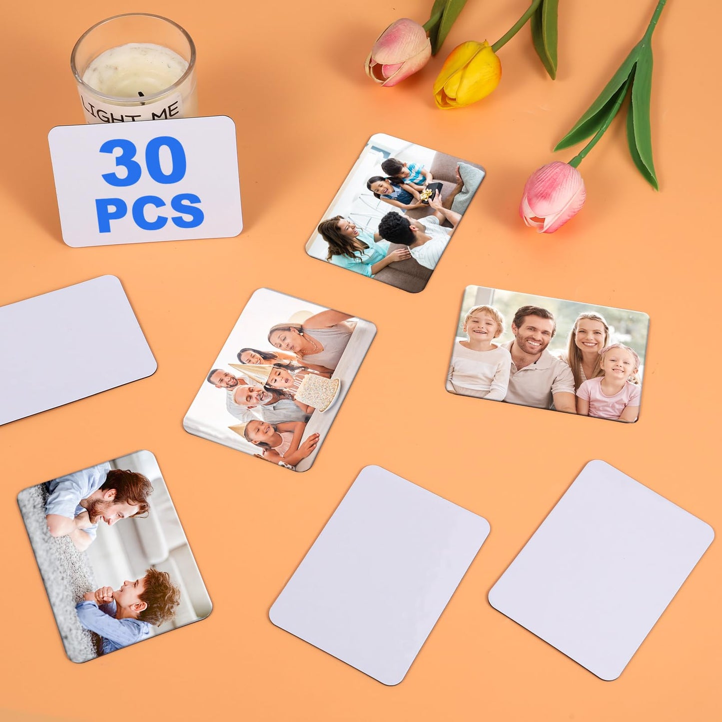 Guiqulai 30PCS Sublimation Magnet Blanks 4x3 inch, DIY Sublimation Refrigerator Magnet Personalized Sublimation Blanks Bulk Decorative Sublimation Magnets for Home Fridge Microwave Oven Door