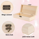 AHQiZFX 1 Pack Unfinished Wooden Box with Hinged Lid and Front Clasp, Unpainted Wooden Jewelry Box for DIY Art Project Crafts Woodcraft Keepsake Jewelry Plain Pine Box (7"x3.2"x2") AHQiZFX
