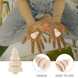 EXCEART Mini Wooden Christmas Tree, 10Pcs Unfinished Wood Miniature Trees for Christmas Crafts Peg People Nature Table Small World Play Holiday Xmas Party Favor Gifts EXCEART