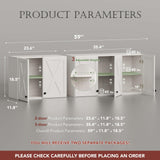 FIMELLO 59’’ Wall Cabinets for Laundry Room, Farmhouse Kitchen Wall Cabinet with Barn Door Laundry Room Cabinets with Adjustable Shelf Wall Mounted Cabinet for Laundry, White FIMELLO