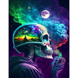 pchmcu DIY Skull Paint by Numbers Kits for Adults,Paint by Number for Adults Beginner Moon,Skeleton Paint by Numbers Kits on Canvas Without Frame for Home Wall Decor 16x20inch pchmcu