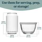 Libbey Small Glass Prep Bowl 8 Count (Pack of 1), Glass Containers with Lids Keep Leftovers Fresh, Durable Dishwasher Safe Glass Meal Prep Bowls, Glass Bowls Set for Meal Prepping, Snacks Libbey