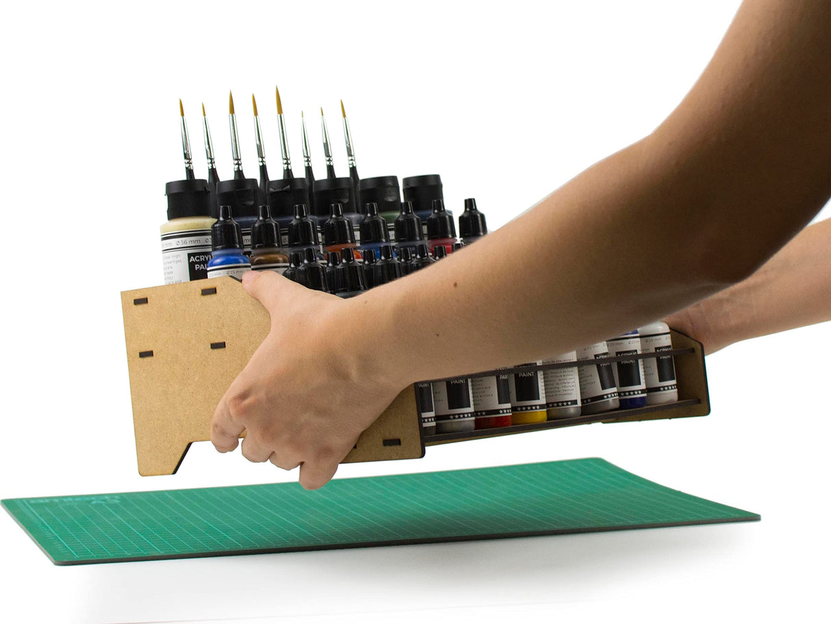 PROSCALE Paint rack organizer stand for modeling and miniatures. Vallejo paint rack kit Vallejo Army paint holder brushes miniatures modeling models (Rack A) PROSCALE