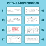 Usnipoya 10' x 30' White Canopy Tent Featuring 5 Removable Sidewalls, White Patio Party Tent with Windows, Shade Shelter Tents Ideal for Birthdays, Events, Parties, Weddings, Gatherings Usnipoya