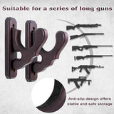 SCUNDA Wall Mount Gun Rack, Gun Rack for Wall, Wood Gun Rack for Shotguns, Rifles, Indoor Gun Wall Hanger for Home Office Storage Display, 2 Pack (Light Brown) SCUNDA
