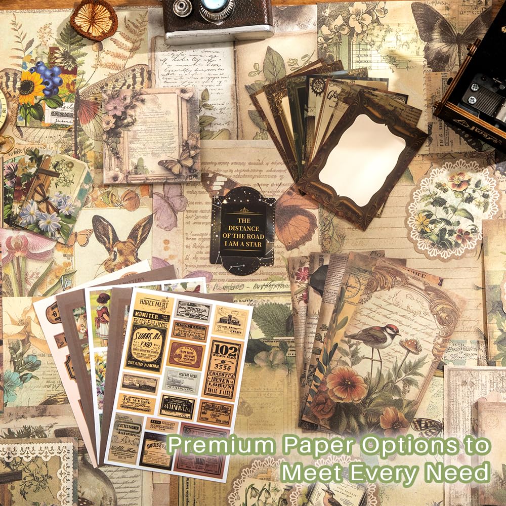 icceemee Scrapbooking Supplies Kit,Green Garden Scrapbooking Kit for Bullet Junk Journaling, Stationery, A6 Grid Notebook, Floral DIY Note-Taking Supplies, Birthday Craft Gift for Teen Girls icceemee