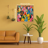 Colorful Dog Puzzle for Adults 1000 Pieces, Funny Puppy Jigsaw Puzzle, Abstract Animal Plant Puzzle BBOLDIN