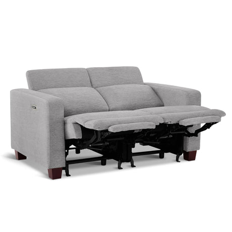 MCombo 62.2'' Wall Hugger Power Loveseat Recliner Sofa with Adjustable Headrest and USB & Type C Dual Charge Ports for Living Room, Office (Fabric, HL198M1) (Grey) MCombo