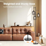 SIBRILLE Dimmable Floor Lamp, Farmhouse Industrial Floor Lamp with Elegant Cage & 3 x 1000LM LED Bulbs, Tall Standing Lamp Modern Floor Lamp Black Tree Floor Lamps for Living Room Bedroom Office SIBRILLE