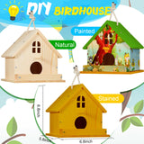 Juexica 2 Pack Bird House Kit Wooden DIY Birdhouse to Paint Build a Bird Bungalow Birdhouse Crafts to Build Family Home Arts and Craft Projects Christmas Birthday Party Gift (Rotundity) Juexica
