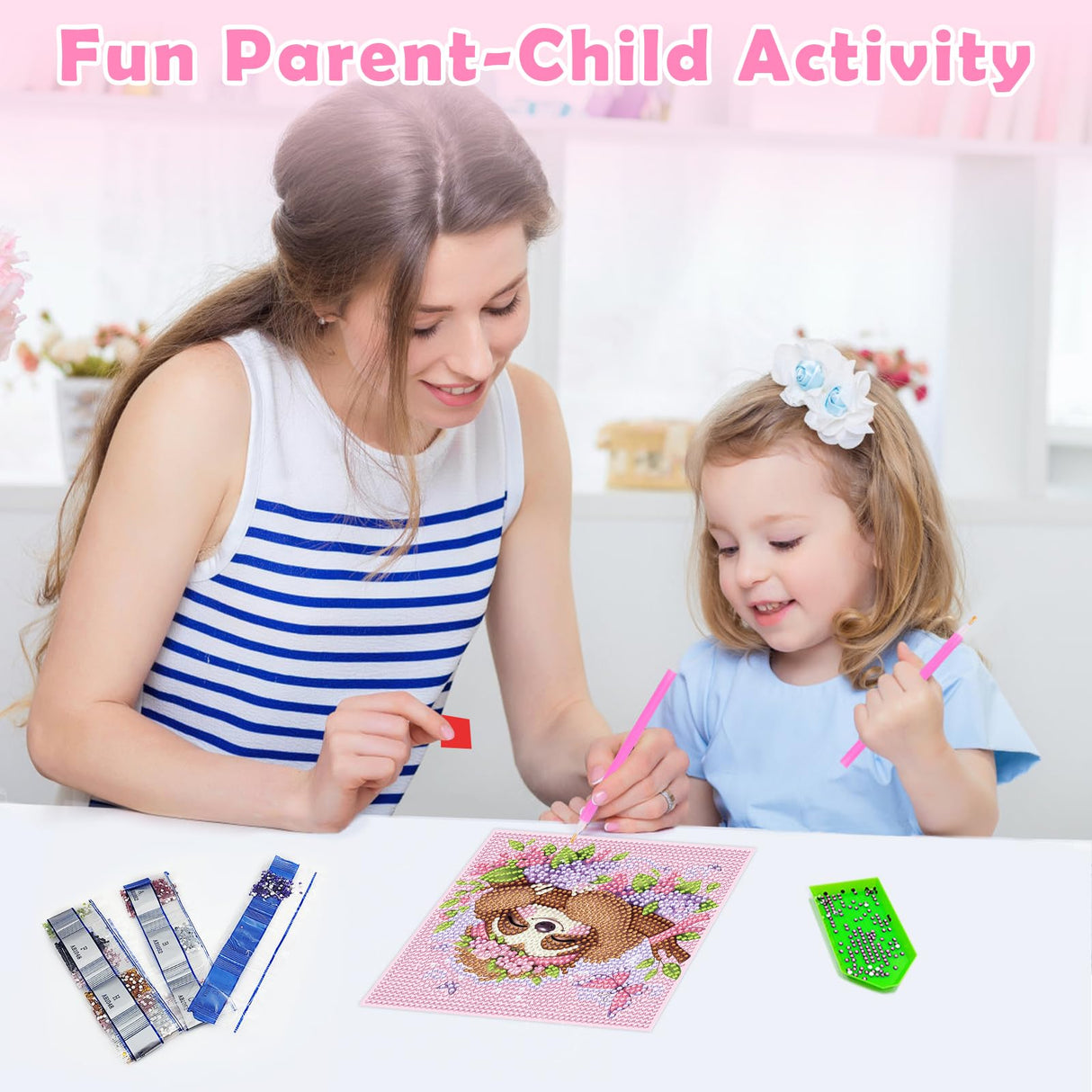 NANZHOO Diamond Art Kits for Kids, 6 Pack 5D Cartoon Diamond Painting Kits for Adults Beginner, Cute Animals DIY Big Gem Art Arts and Crafts for Kid Mosaic Kits for Gift Home Wall Decoration 6X6 inch NANZHOO