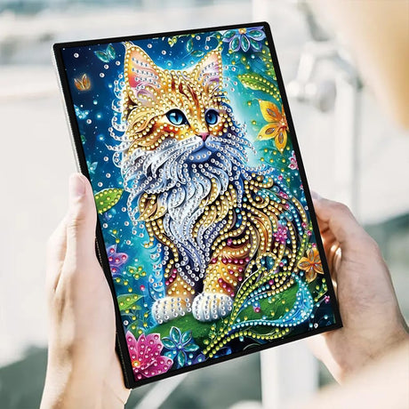 50-Page A5 Cat Diamond Art Painting Notebook for Adults - Holiday & Birthday Gift Journal FRANDEK