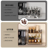 ANBOXIT Countertop Coffee Station Organizer, 2 Tier Wooden Shelf for Coffee Bar Accessories, Condiment Storage Caddy for Kitchen, Home, Office - Brown ANBOXIT