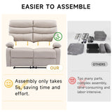 GNMLP2020 Reclining Loveseat, Leather Double Recliner Sofa with Side Pocket, Wall Hugger Loveseat Recliner for Living Room, RV, Home Theater(Beige) GNMLP2020