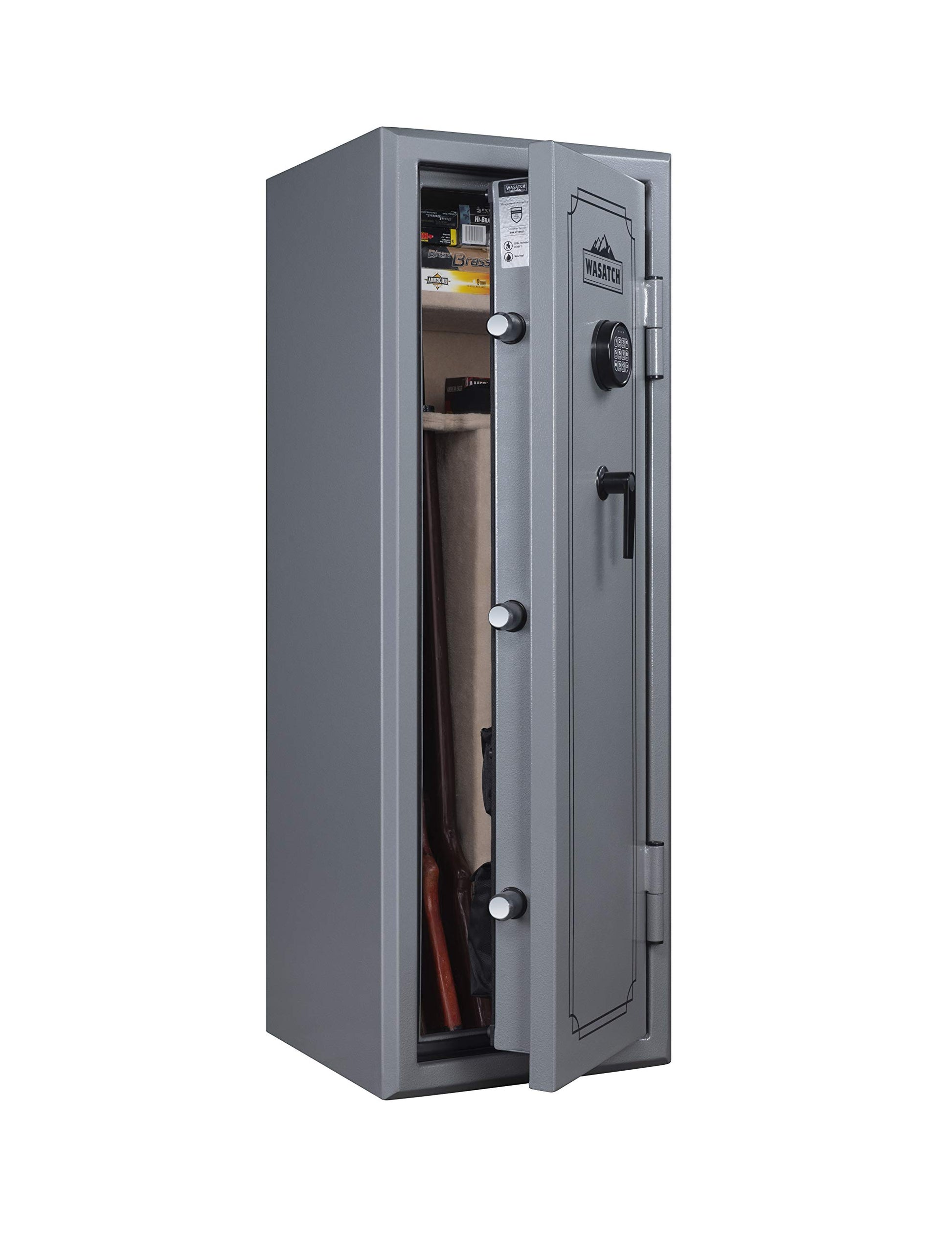 Wasatch 18-Gun Fireproof and Waterproof Safe with Electronic Lock, Gray (18EGW) - WoodArtSupply