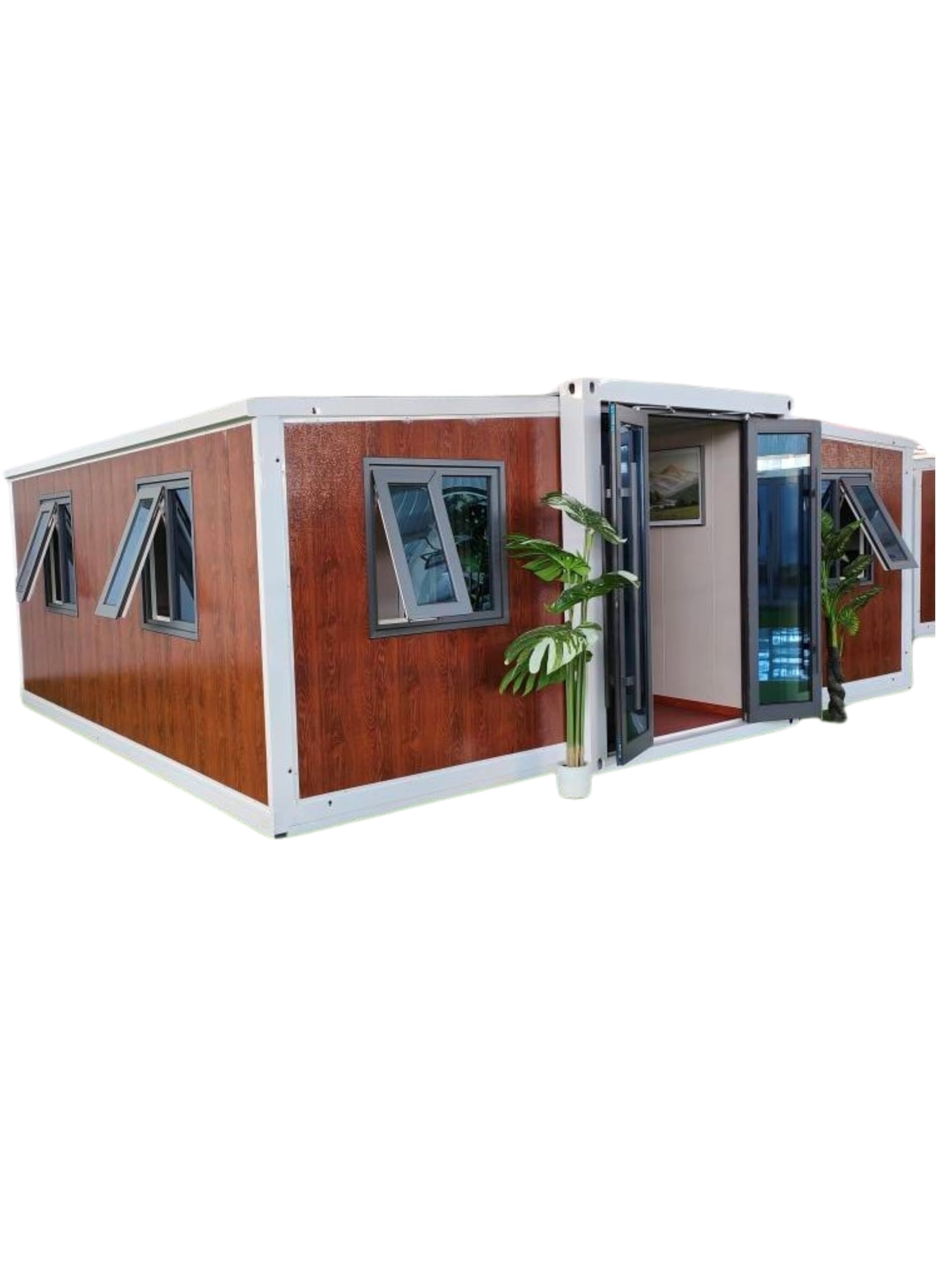 Prefab Expandable Container Folding House, Modern Sturdy Portable Prefabricated Houses to Live in(19 x 20FT) House for Hotel, Booth, Office, Guard House, Shop, Villa, Warehouse, Workshop - WoodArtSupply