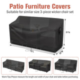 Kingling Patio Furniture Covers for 3 Piece Patio Chairs Set, Outdoor Furniture Cover Waterproof Wicker Chairs Cover - 75"L X32"W X31"H Kingling