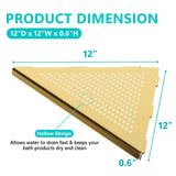 Qeke 2 Pack Bathroom Corner Shelf, Recessed 12" Corner Shower Shelf, SUS304 Stainless Steel Triangular Wall Mount, No Drilling, Brushed Golden Qeke