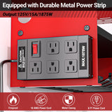 YYR Power Tool Organizer Wall Mount with Charging Station, Cordless Tools Hanger and Battery Storage Rack for Garage Organization, Heavy Duty Drill Holder Shelf Build in Metal Power Strip - Red YYR