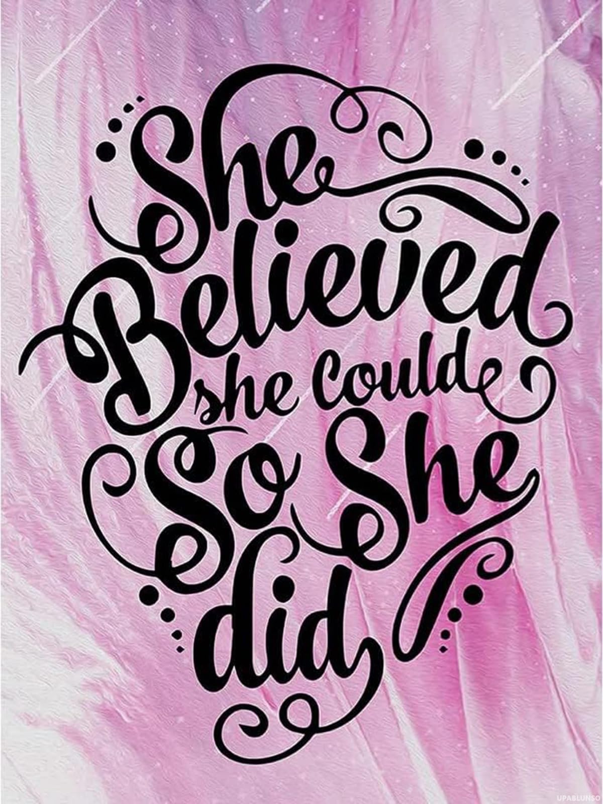 UPABLUNSO Diamond Painting Inspirational Quotes She Believed She Could So She Did Kit for Adults Diamond Art Painting by Number Kits Gem Art Wall Home Decor 12x16 inch UPABLUNSO