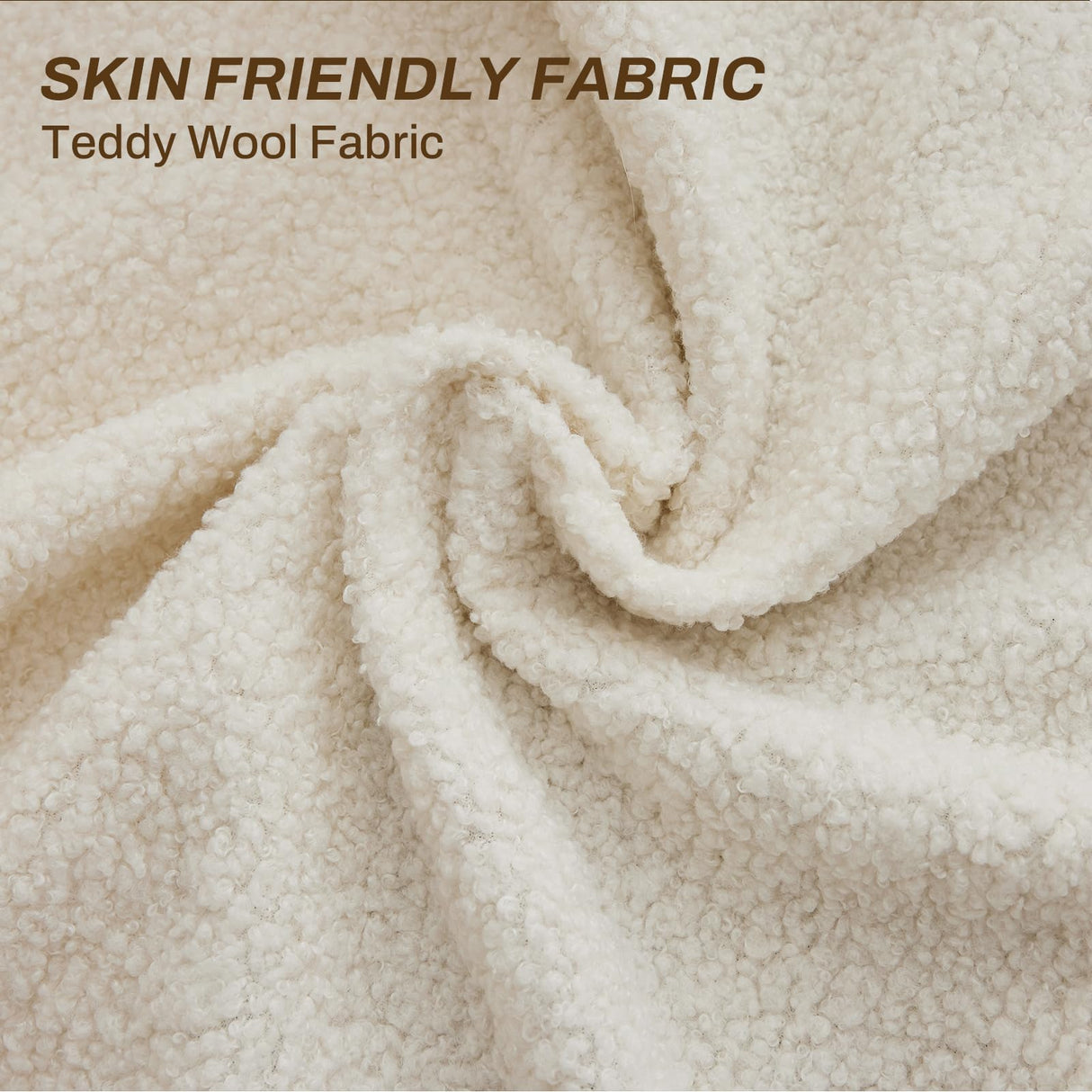 Orcalic 80'' Sofa Couch for Living Room, Mid Century Modern Loveseat Sofa with Side Pocket, 3-Seater Couches for Bedroom, Apartment, Office, Teddy Wool White Orcalic