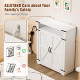 ALLSTAND 6-Tier Shoe Cabinet with Doors, Entryway Shoe Rack Shoe Storage Cabinet with Adjustable Shelves & Anti-tip Fitting, Farmhouse Shoe Cabinet Storage for Entryway, Living Room, Closet ALLSTAND
