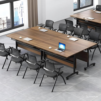 Conference Room Table,Folding Conference Table,Flip Top Rolling Mobile Table with Silent Locking Wheels,Modern Portable Seminar Training Meeting Table Business Tables (6 Pack, 70.9x21.7x29.5i - WoodArtSupply