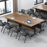 Conference Room Table,Folding Conference Table,Flip Top Rolling Mobile Table with Silent Locking Wheels,Modern Portable Seminar Training Meeting Table Business Tables (1 Pack, 55.1x23.6x29.5inch) Lenyedr