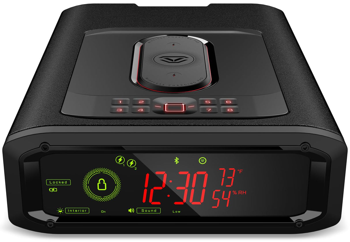 VAULTEK DS5i Smart Station™ Biometric Smart Safe with Dual Wireless Phone Charger + Auto Open Drawer + Bluetooth Safe Management (Covert Black) VAULTEK