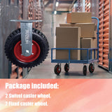 8" Caster Wheels Outdoor Caster Wheels Heavy Duty Caster Wheels Set Of 4 (2 Swivel & 2 Fixed) Large Rubber Castor Wheels Sets 4 JIUZILIH